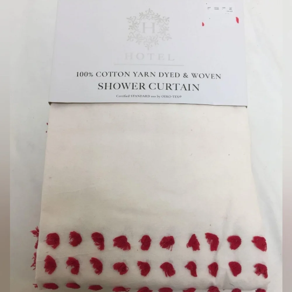 Hotel Collection 100% Cotton Yarn dyed & Woven Shower Curtain 72